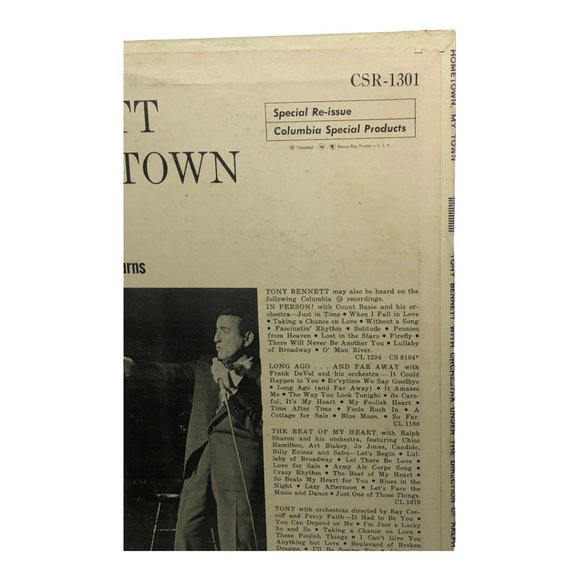 Tony Bennett Hometown, My Hometown, Record  Special Re-Issue CL 1301, CSR-1301 - Picture 4 of 8